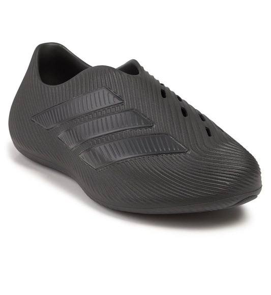 Adidas Purechill Slides in Core Black, featuring a sleek, all-black design with a textured upper and EVA midsole.