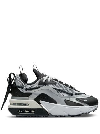 Nike Women's Air Max Furyosa NRG in metallic silver and black, featuring a distinctive stacked Air unit in the heel.
