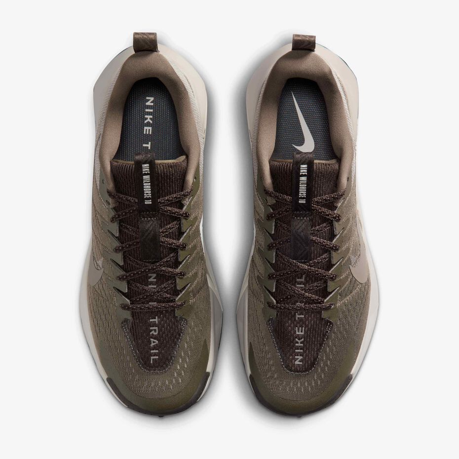 Nike Wildhorse 10 trail-running shoes in an Ironstone/Cave Stone/College Grey colorway.