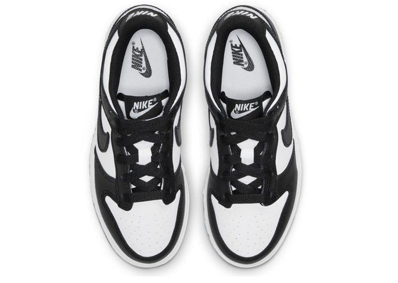 Nike Dunk Low "Panda", recognizable by their iconic black-and-white color blocking.