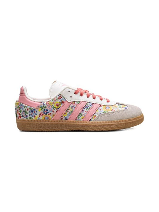 Adidas Kids x Liberty London Samba OG sneakers featuring a vibrant floral