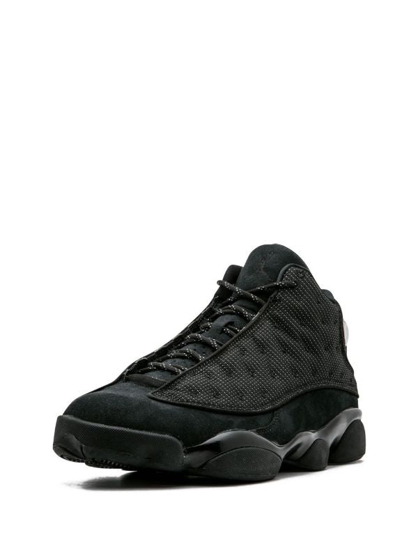 Nike Air Jordan 13 Retro "Black Cat" sneakers, known for their triple-black