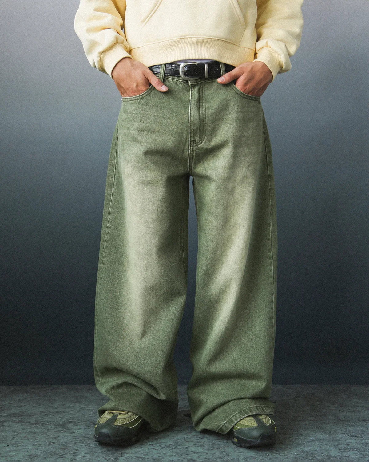 AMOR MATCHA BAGGY JEANS