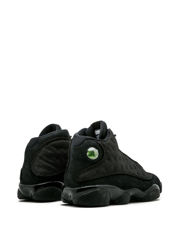 Nike Air Jordan 13 Retro "Black Cat" sneakers, known for their triple-black