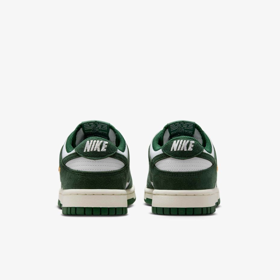 Nike Dunk Low Suede sneaker in Gorge Green and Summit White.