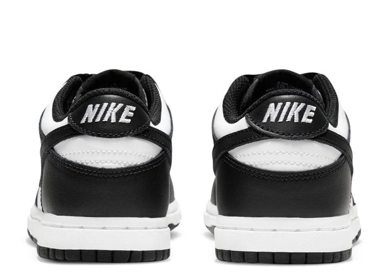 Nike Dunk Low "Panda", recognizable by their iconic black-and-white color blocking.