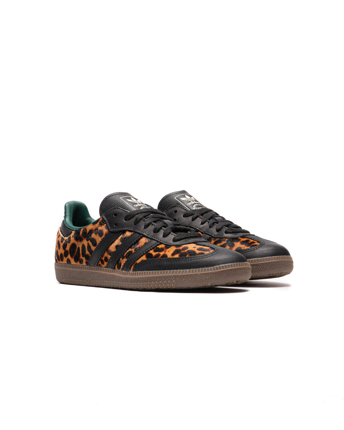 Adidas Samba OG sneakers in a black and leopard print colorway