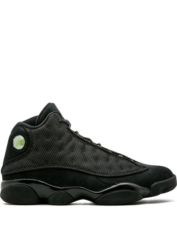 Nike Air Jordan 13 Retro "Black Cat" sneakers, known for their triple-black