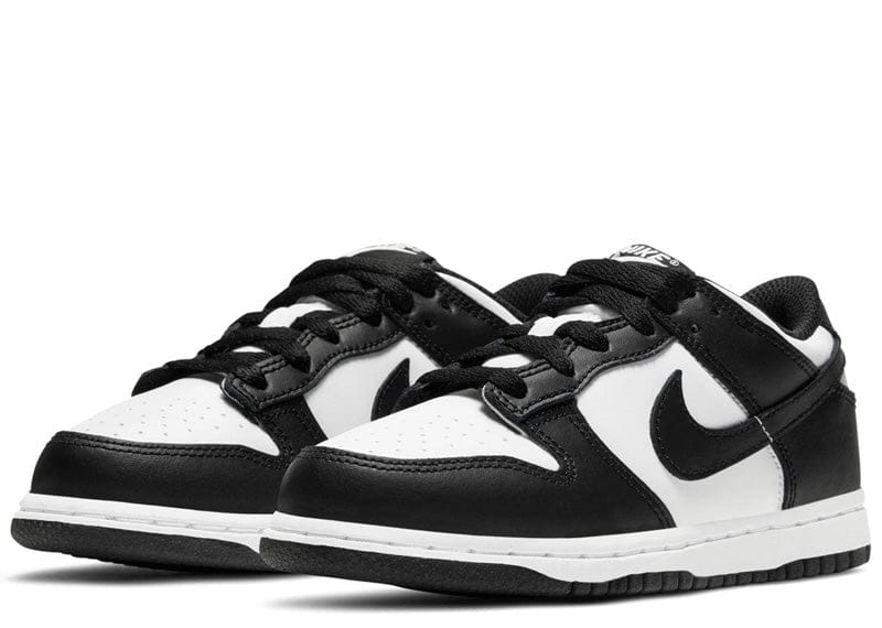 Nike Dunk Low "Panda", recognizable by their iconic black-and-white color blocking.