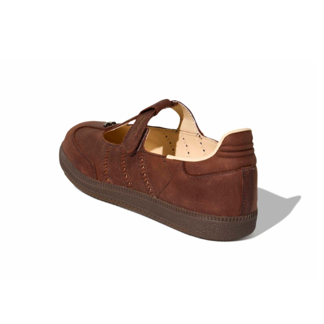 Adidas Women's Samba Jane shoes in the "Sand Strata" brown colorway.