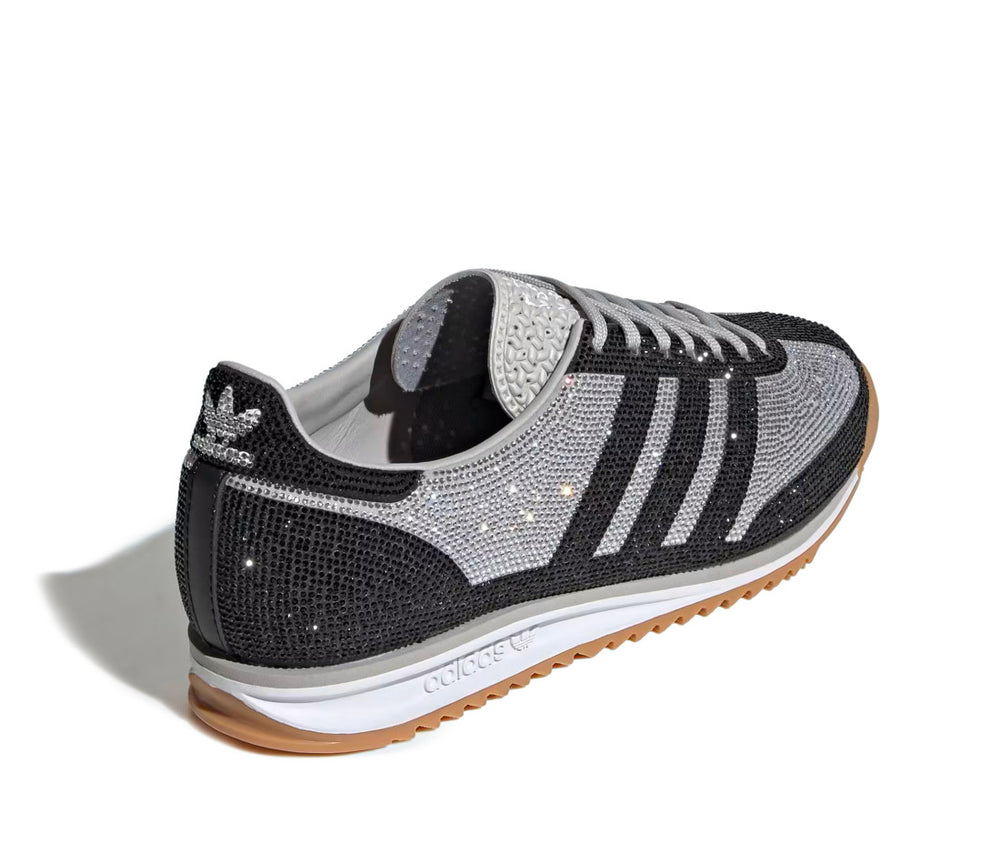 Adidas Women's SL 72 OG Rhinestone sneakers in Grey Two and Core Black.