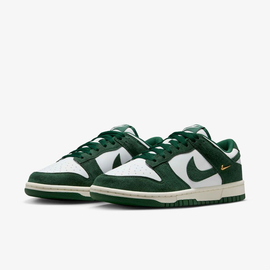 Nike Dunk Low Suede sneaker in Gorge Green and Summit White.
