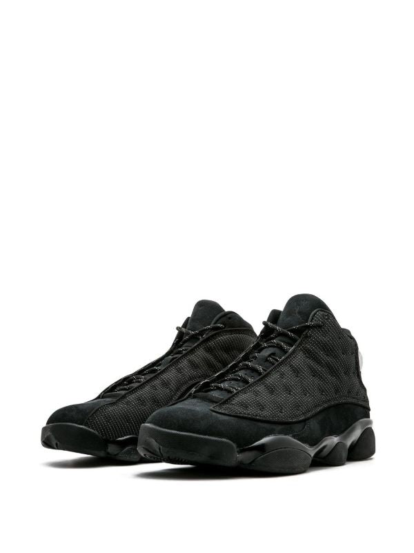 Nike Air Jordan 13 Retro "Black Cat" sneakers, known for their triple-black