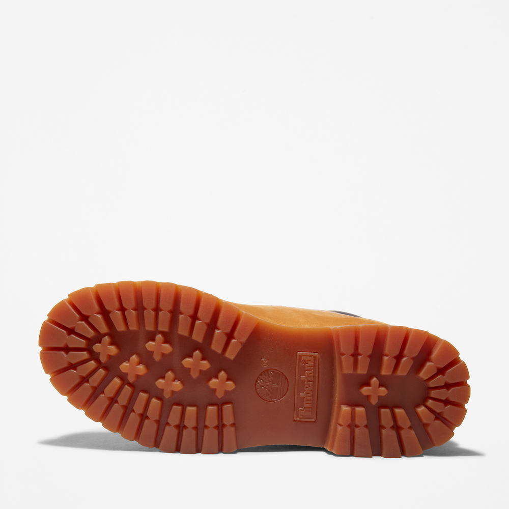 Timberland Premium 6-Inch Waterproof Boots featuring a prominent embossed logo on the side.